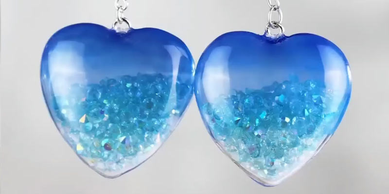 ساخت گوشواره رزینی قلب به سبک دریا+ویدیو آموزشی